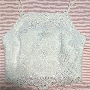 a&f White Lace Women’s Top